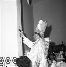 Unção da cruz da igreja do Piquinho pelo bispo do Funchal, D. João António da Silva Saraiva, Freguesia e Concelho de Machico