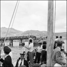 Barco carreireiro a desembarcar do cais do Porto Santo, Freguesia e Concelho do Porto Santo