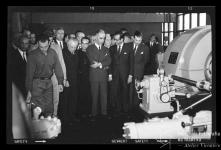 Ministro das Obras Públicas, Eng. Eduardo Arantes e Oliveira, na inauguração da Central Hidroelétrica da Ribeira da Janela, Freguesia da Ribeira da Janela, Concelho do Porto Moniz