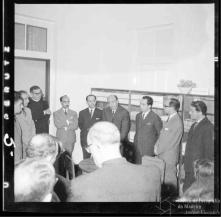 Dr. António Branquinho da Fonseca, diretor do Serviço de Bibliotecas da Fundação Calouste Gulbenkian, a discursar na inauguração da biblioteca municipal Gulbenkian, Freguesia e Concelho de Santa Cruz