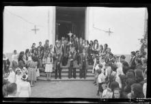 Procissão do Corpo de Deus saindo da capela da Casa de Saúde São João de Deus, Freguesia de Santo António, Concelho do Funchal