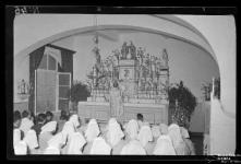 Cerimónia religiosa celebrada na capela do Hospital dos Marmeleiros, Freguesia do Monte, Concelho do Funchal