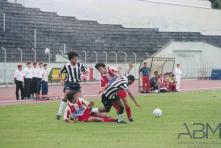 Jogo do campeonato de futebol entre as equipas do Clube Desportivo Nacional e Clube Desportivo das Aves no Estádio dos Barreiros, Freguesia de São Martinho, Concelho do Funchal