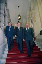 Presidente do Governo Regional, Dr. Alberto João Jardim, à saída da audiência com o presidente da República no Palácio de Belém, Lisboa