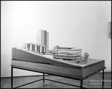 Maqueta dos edifícios da policlínica, serviços administrativos e habitacionais da Caixa de Previdência do Funchal, Freguesia de Santa Luzia, Concelho do Funchal