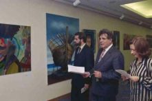 Exposição coletiva de artistas madeirenses e continentais na galeria da RTP-Madeira, Freguesia de Santo António, Concelho do Funchal 