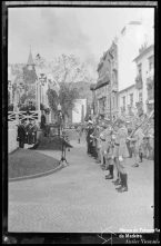 Dr. António Caldeira Coelho, governador civil do Funchal, a discursar na inauguração da estátua de João Gonçalves Zarco, Freguesia da Sé, concelho do Funchal